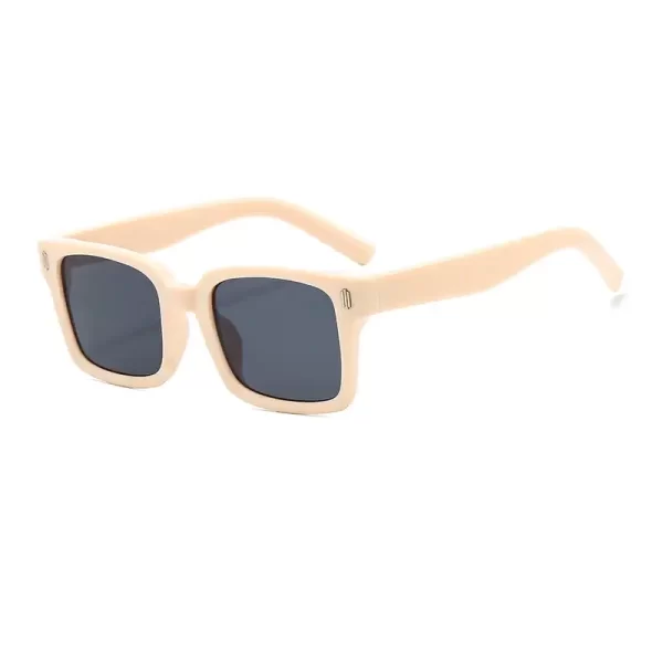 Luxury Trendy Women Cream Frame Black Lens Sunglasses