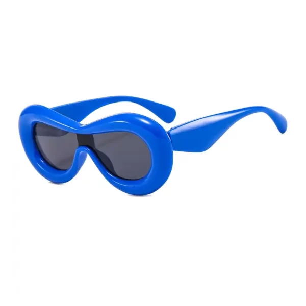 Oversized Oval Mask Blue Sunglasses For Men Women