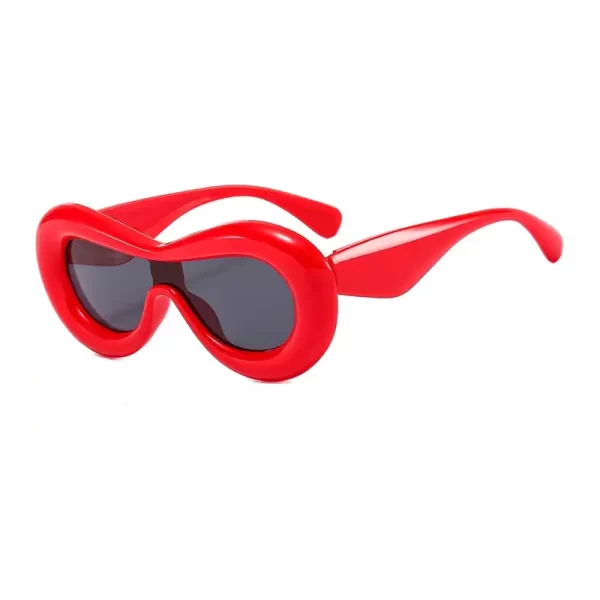 Oversized Oval Mask Red Sunglasses For Men Women