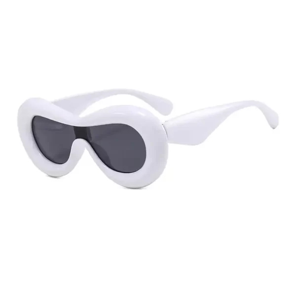 Oversized Oval Mask White Sunglasses For Men Women