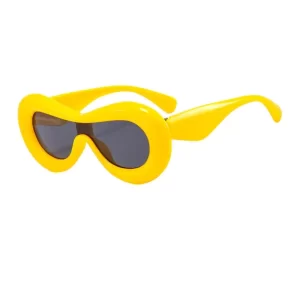 Oversized Oval Mask Yellow Sunglasses For Men Women