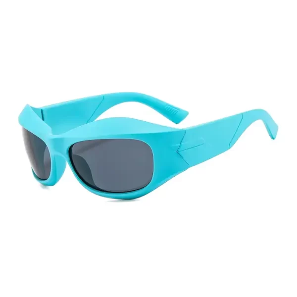 Retro Thick Blue Frame Black Lens Sunglasses