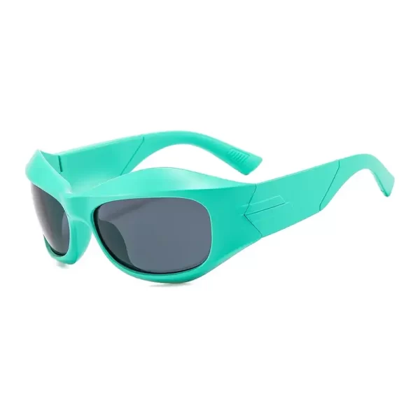 Retro Thick Green Frame Black Lens Sun Glasses