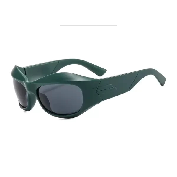 Retro Thick Green Frame Black Lens Sunglasses