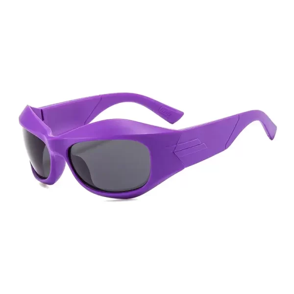 Retro Thick Purple Frame Black Lens Sunglasses