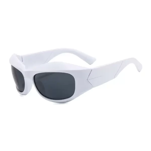 Retro Thick White Frame Black Lens Sunglasses