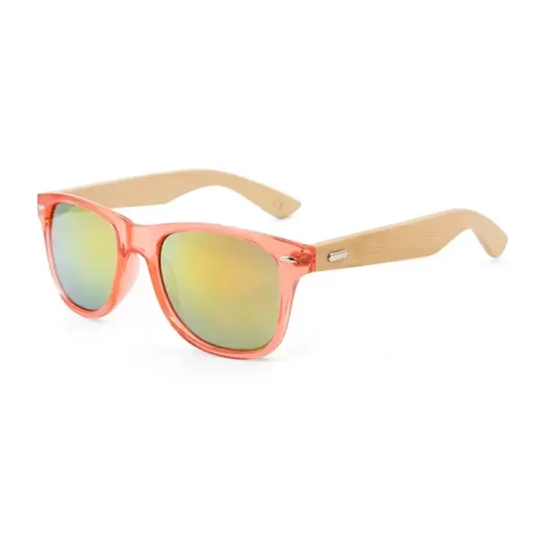 Retro Wooden Side Pink Frame Multicolour Lens Sunglasses