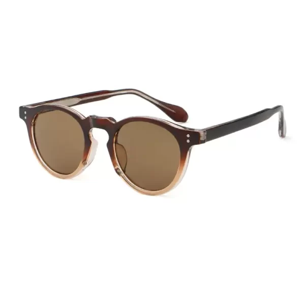 Round Frame Brown Brown Frame Brown Lens Shades Sunglasses
