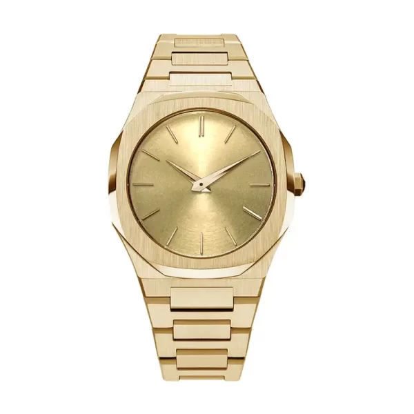 Waterproof Stainless Steel Gold Wrist Watch For Men