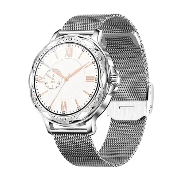 Women Silver Round Wrist Watch