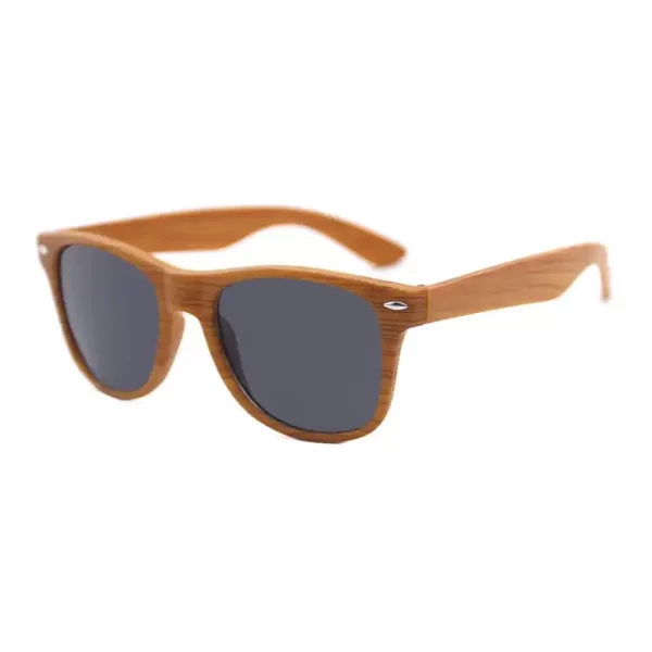 Wood Pattern Orange Frame Black Lens Sunglasses