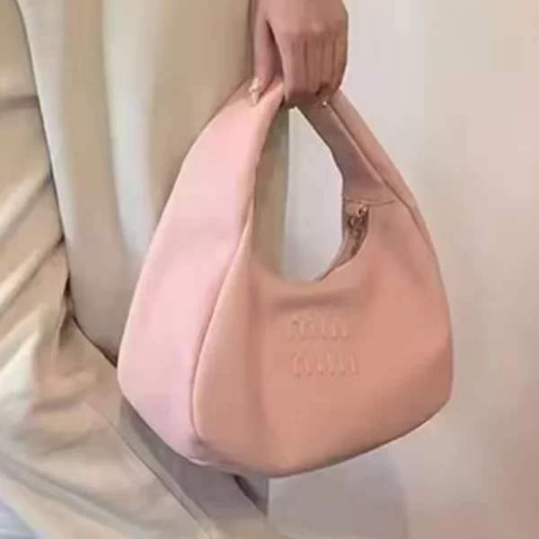 Casual Underarm Dumpling Pink Shoulder Bag
