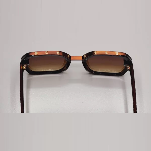 Frameless Brown Polygonal Frame Brown Polarized Lens Sunglasses