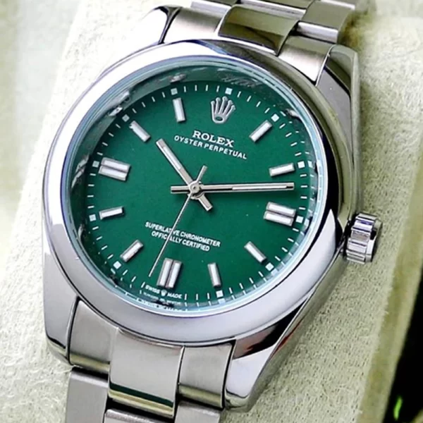 Green Dial Perpetual Wrist Watch For Men