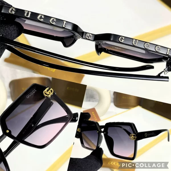 Hot Selling Stylish Luxury Black Frame Purple Lens Sunglasses
