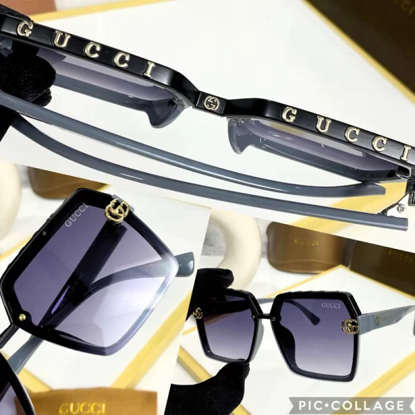 Hot Selling Stylish Luxury Black Frame Violet Lens Sunglasses