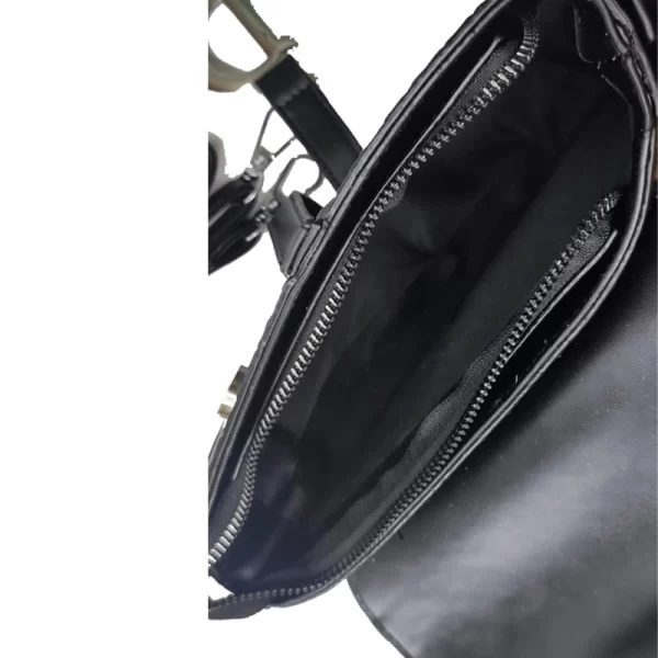 Women Vintage Black Crossbody Saddle Bag