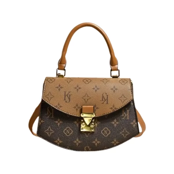 2024 Alphabet Print Coffee Tan Satchel Bag