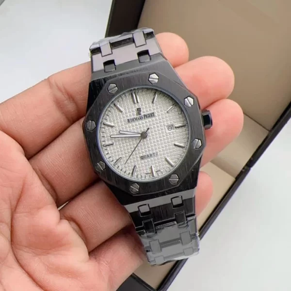 2024 Casual Men Copy White Dial Black Strap Watch