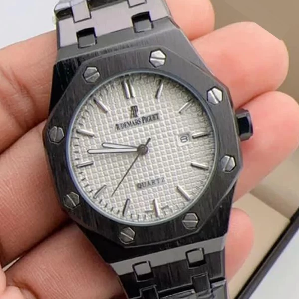 2024 Casual Men Copy White Dial Black Strap Watch