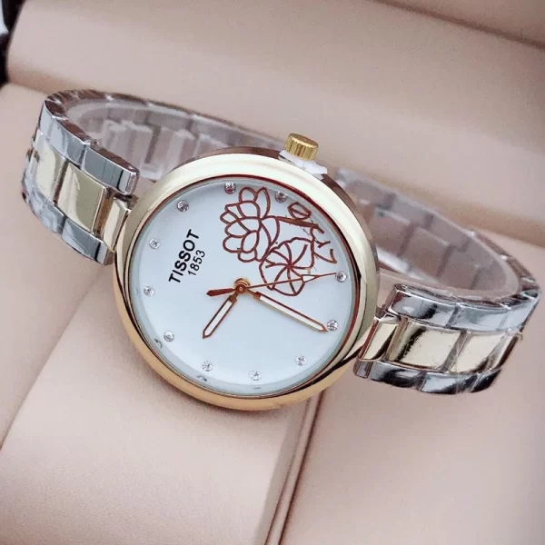2024 Contemporary White Dial Gold Strap Women Copy Watch