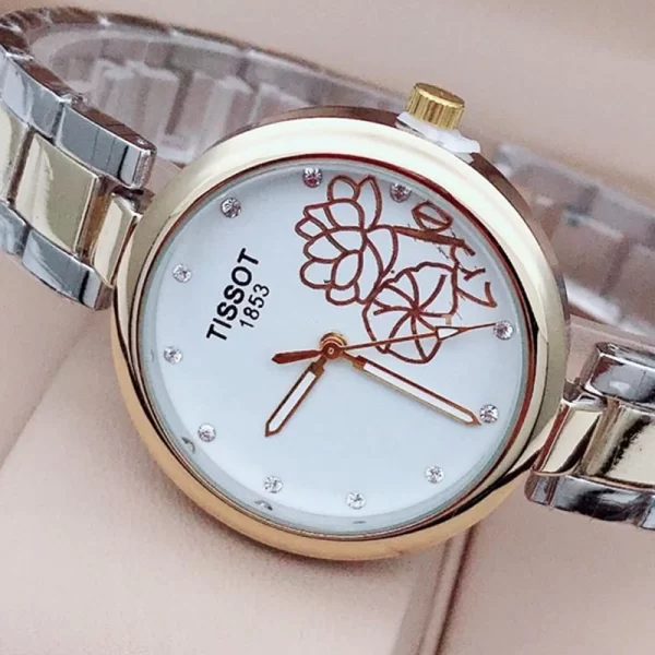 2024 Contemporary White Dial Gold Strap Women Copy Watch