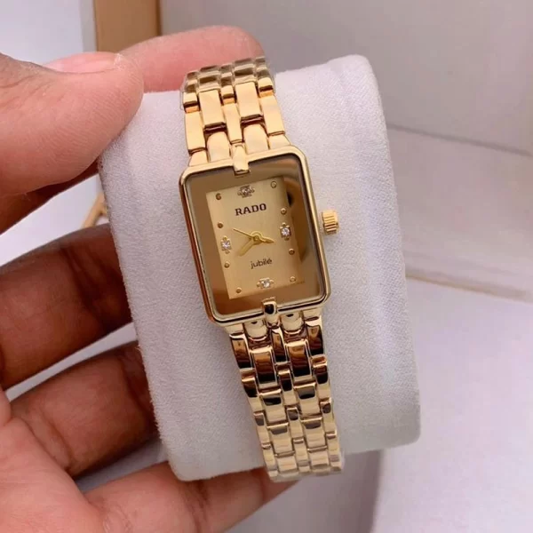 2024 Hot Selling Rectangle Gold Dial Gold Strap Women Copy Watch