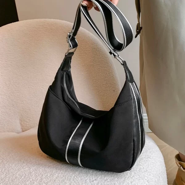Casual Nylon Ladies Black Sling Bag