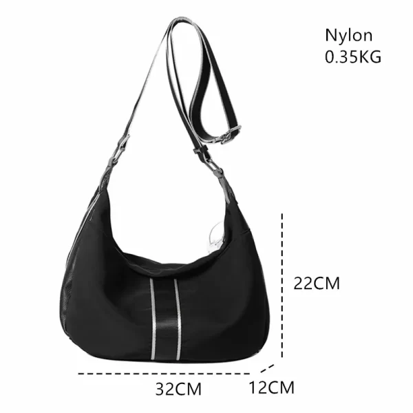 Casual Nylon Ladies Black Sling Handbags