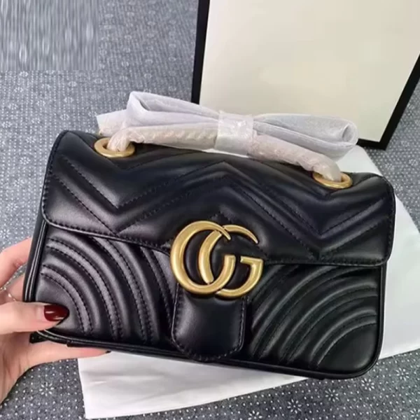 GG Flap Black Sling Handbag