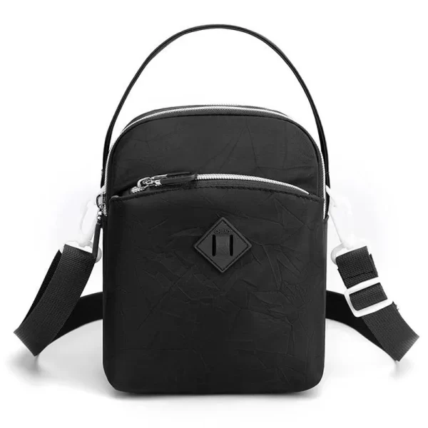 Multi Layer Mobile Black Sling Bag
