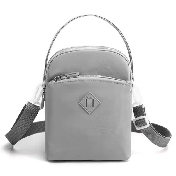 Multi Layer Mobile Grey Sling Bag
