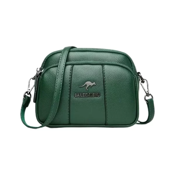 Multi Pockets Green Sling Bag For Ladies