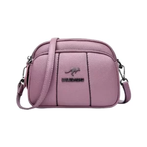 Multi Pockets Pink Sling Bag For Ladies