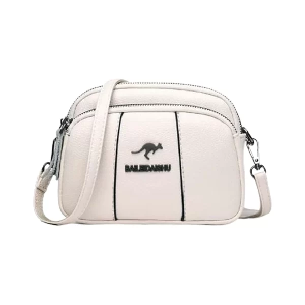Multi Pockets White Sling Bag For Ladies