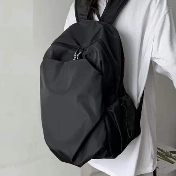 Nylon Polyester Black Backpack For Men And Women