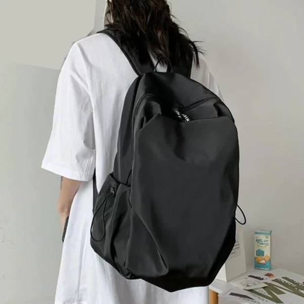 Nylon Polyester Black Backpack For Men And Women