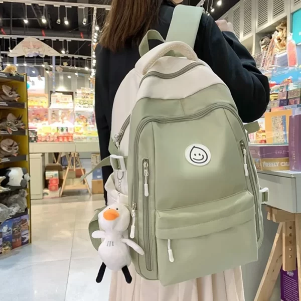 School College Green Backpack For Boys Girls