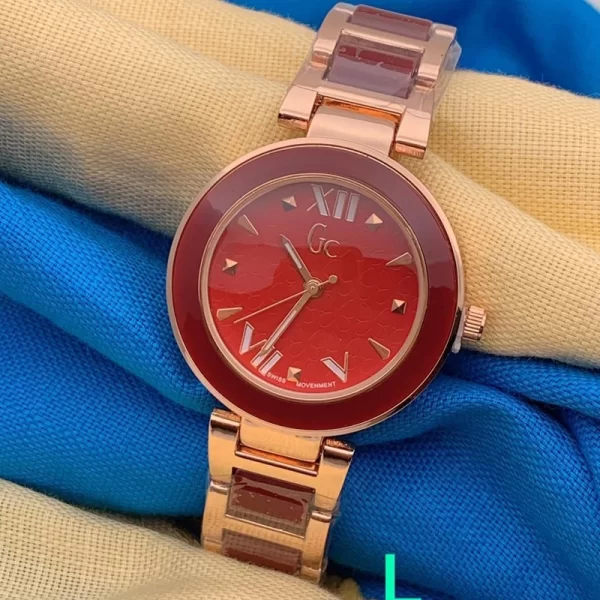 Stylish 2024 Woman Red Dial Red Strap Copy Watch
