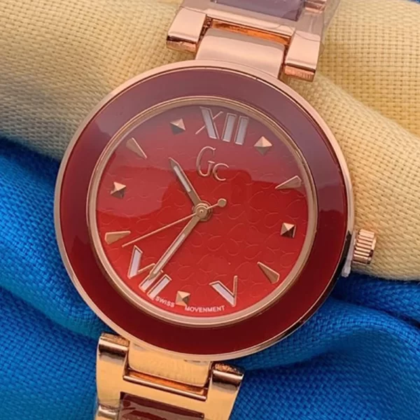 Stylish 2024 Woman Red Dial Red Strap Copy Watch