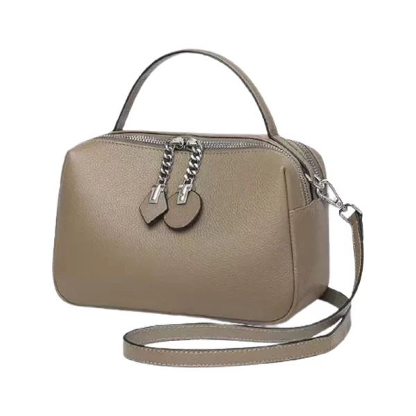 Women Soft Leather Elegant Khaki Sling Bag