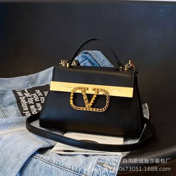 1st Copy Top Handle Black Satchel Handbag