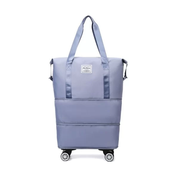 Expandable Travel Blue Duffle Bag With Wheels