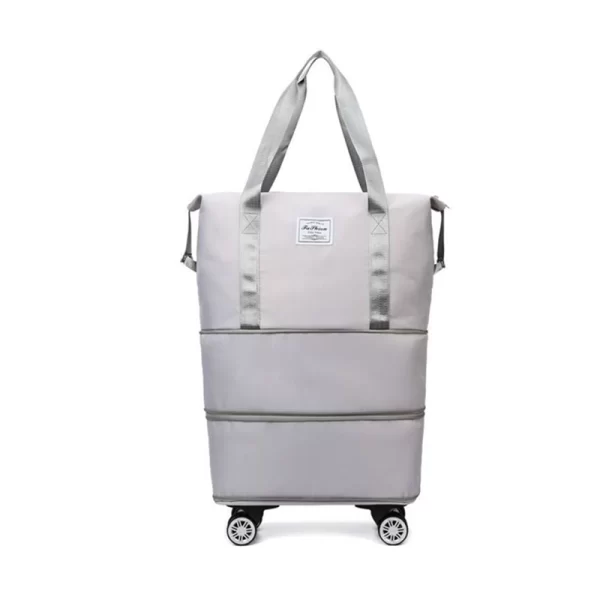 Expandable Travel Grey Duffle Bag With Wheels