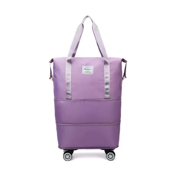 Expandable Travel Purple Duffle Bag With Wheels