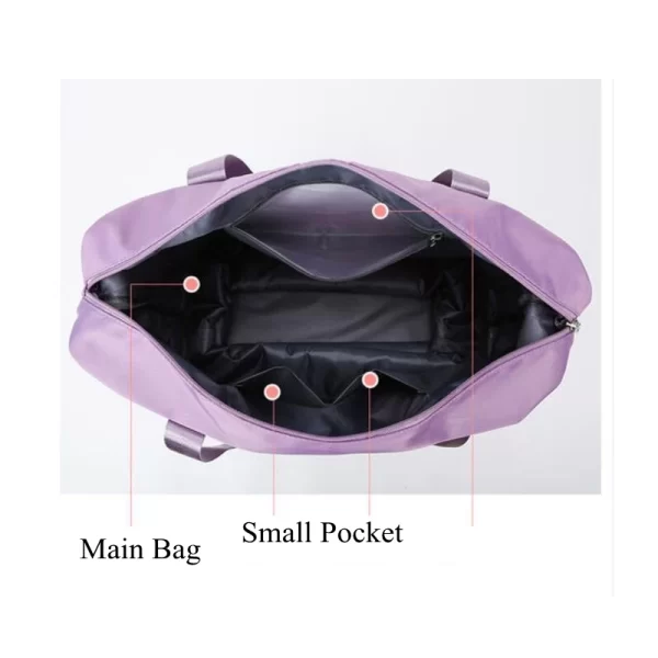 Expandable Travel Purple Duffle Hand Bag With Wheels