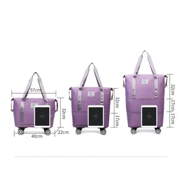Expandable Travel Purple Duffle Handbags With Wheels