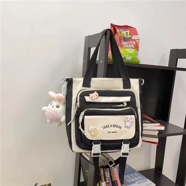 Fashion Cartoon Ladies Black Shoulder Bag