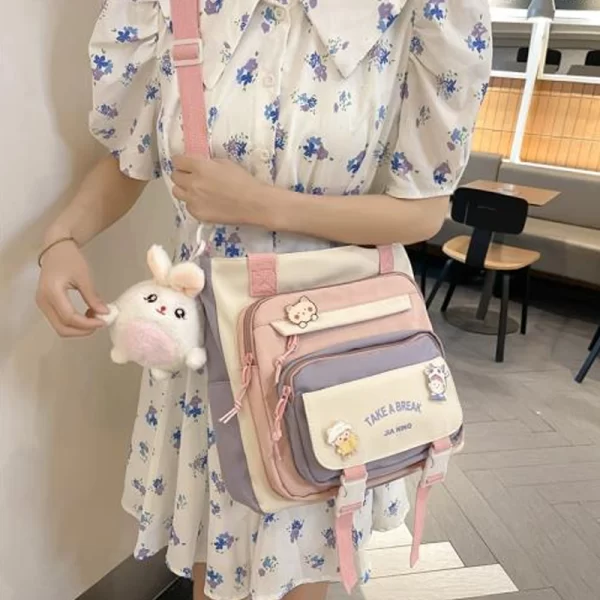 Fashion Cartoon Ladies Purple Shoulder Bag