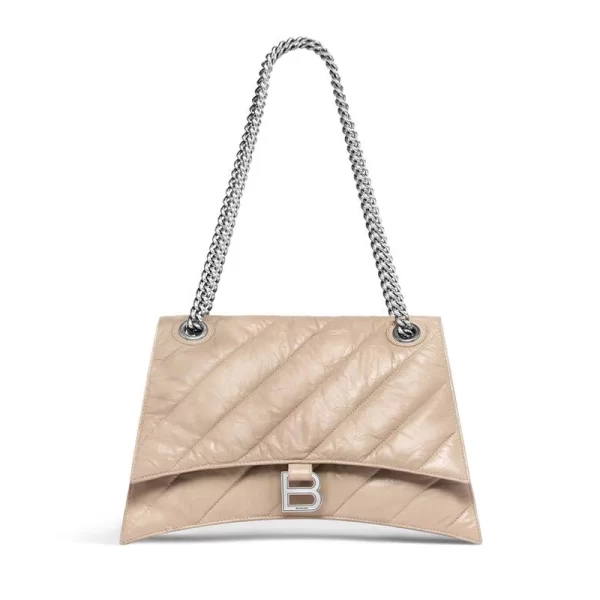 First Copy Quilted Chain Cream Shoulder Bag